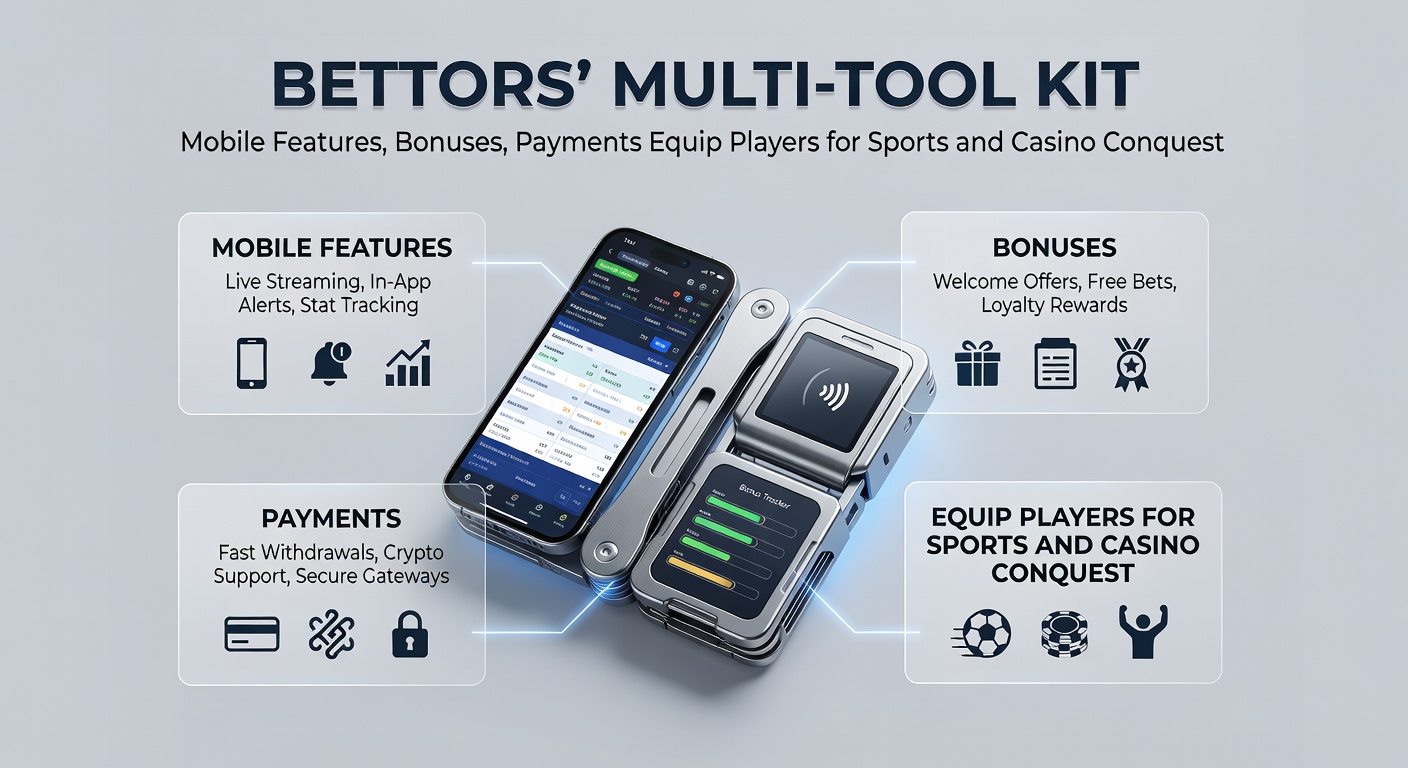 Smartphone displaying a betting app with live sports odds, casino games, and payment options on screen, illustrating the multi-tool kit for bettors