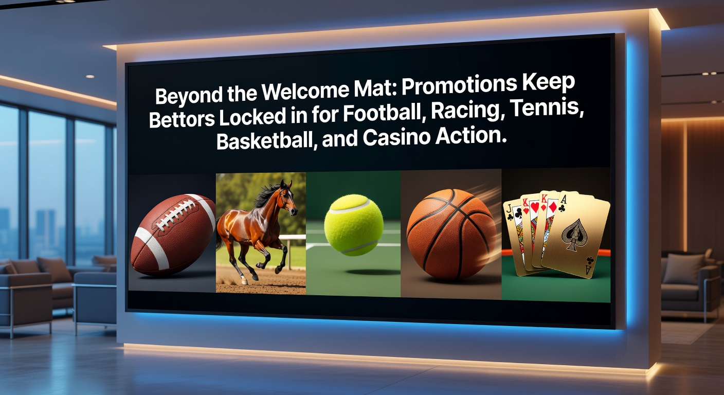 Bettors checking ongoing promotions on a sports betting app during a live football match, highlighting free bet icons and odds boosts for retention.