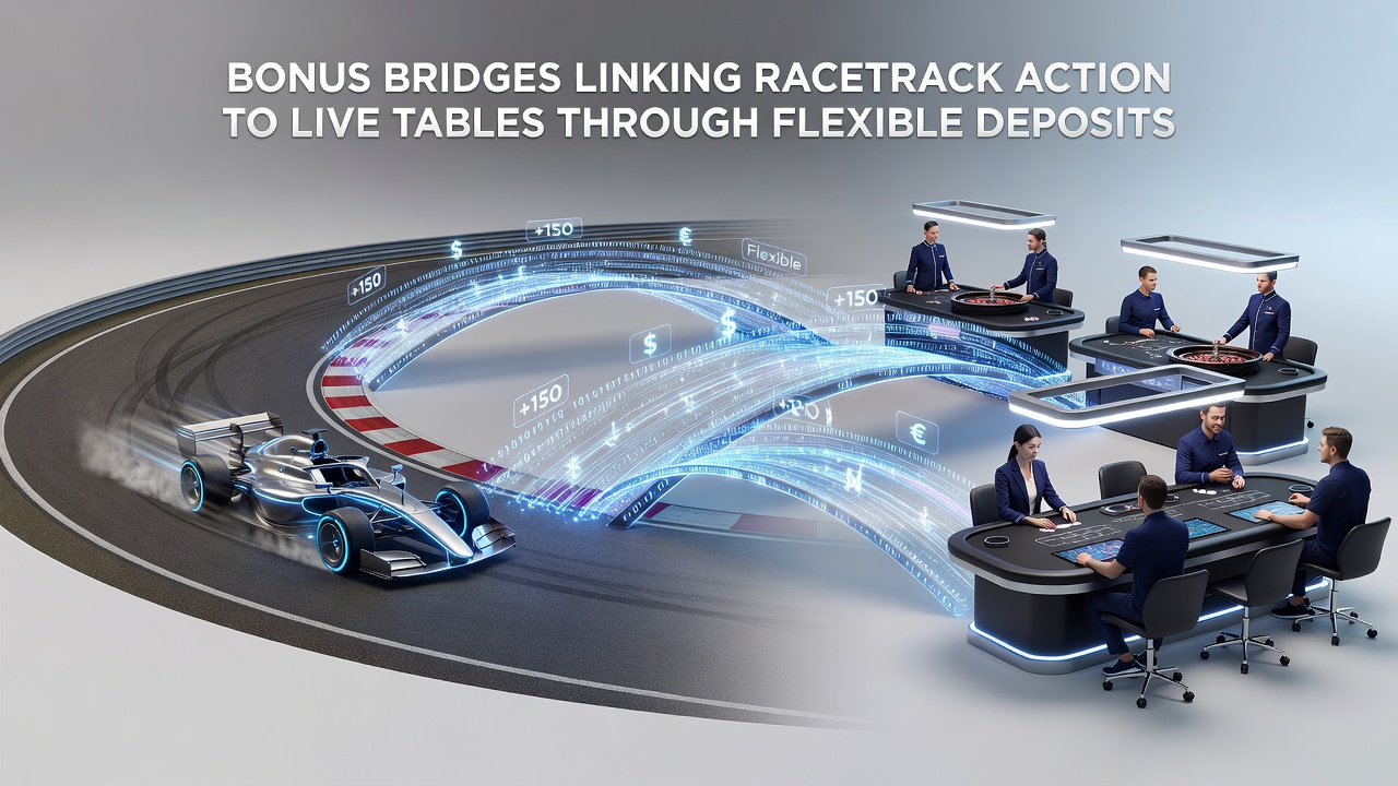 Diagram depicting bonus flow from horse racing deposits through to activation at live dealer tables