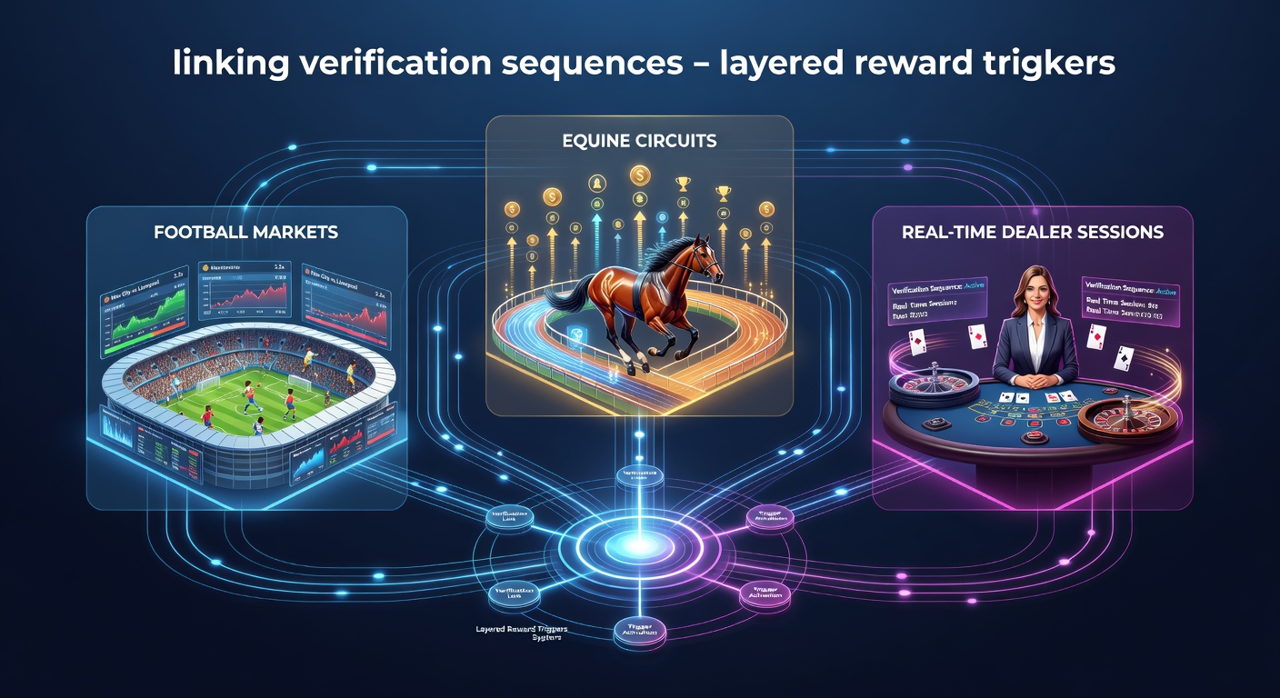 Verification sequences connecting account checks to layered reward triggers across football, equine, and live dealer betting platforms