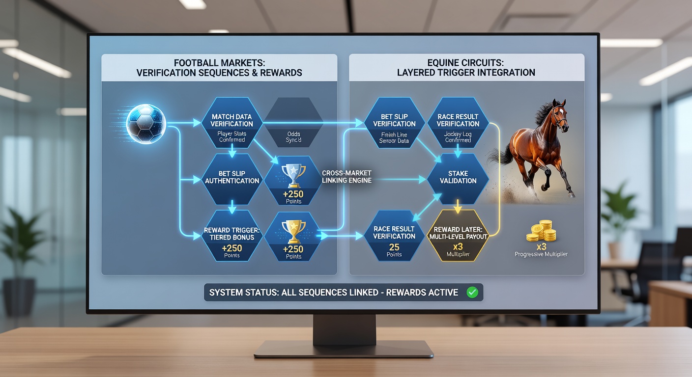 Layered reward triggers visualized across football markets, equine circuits, and real-time dealer sessions