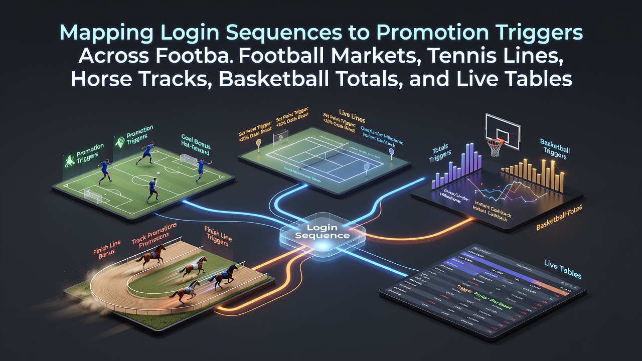 Visualization of login sequence mapping across multiple betting markets including football and tennis