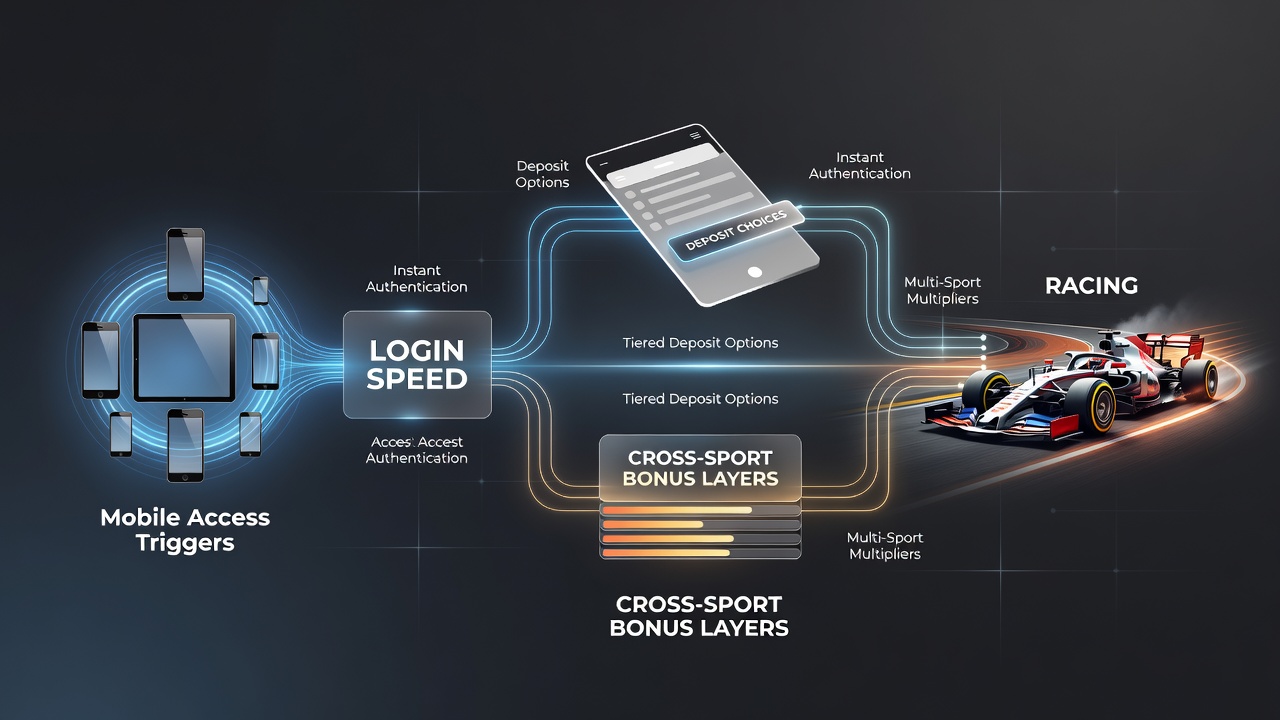 Split view of mobile betting interface displaying horse racing, tennis, and casino table bonus layers